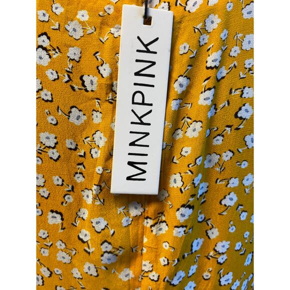 MinkPink Women’s Summer Daisy Mini Tea Dress Yellow Gold Size M - Picture 7 of 8